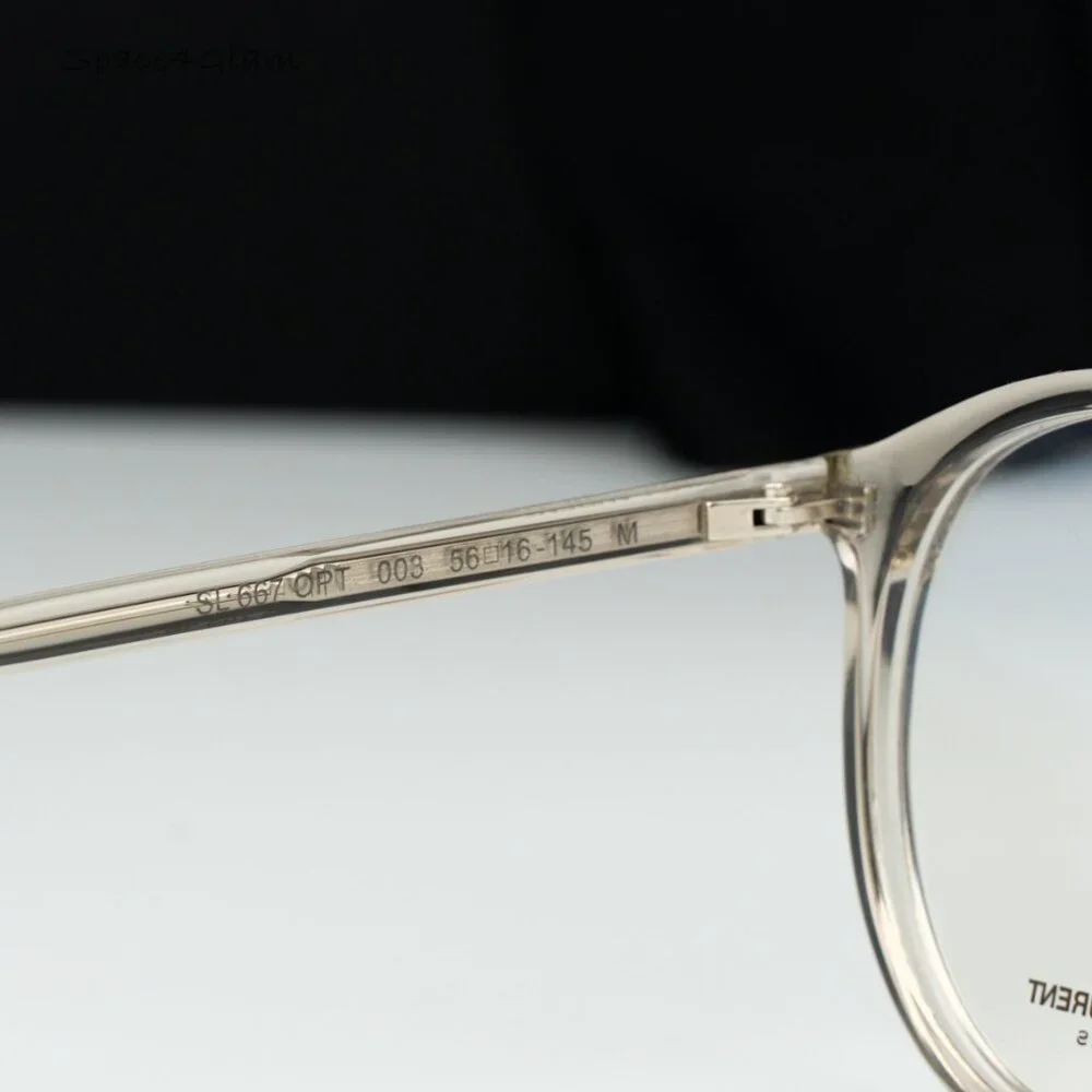 Saint Laurent Women Eyeglasses Trans Beige Demo Pilot SL667OPT 003 BRAND NEW